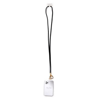 Black Crossbody Soft Gemmed Phone Lanyard