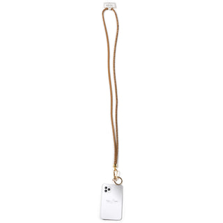 Gold Crossbody Soft Gemmed Phone Lanyard