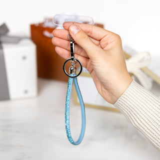 Aqua Wristlet Soft Gemmed Phone Wrist Strap