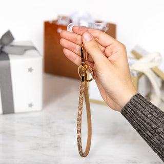 Gold Wristlet Soft Gemmed Phone Wrist Strap