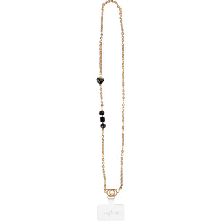 Black Crystal Crossbody Beaded Gold Phone Chain