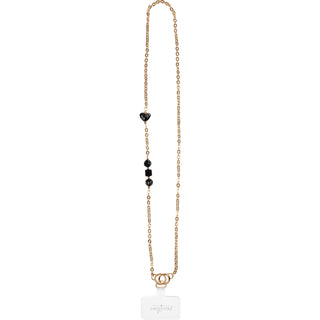 Black Crystal Crossbody Beaded Gold Phone Chain