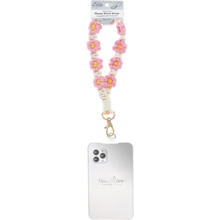 Cherry Blossom Wristlet Crocheted Hands-Free Wrist Strap