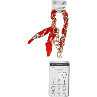 Red Coral Chained Scarf Hands-Free Wrist Strap