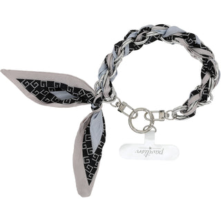 Blue Geometric Chained Scarf Hands-Free Wrist Strap