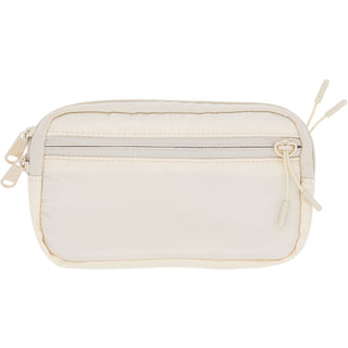 White Jacquard Woven Phone Lanyard with Pouch