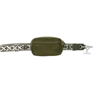 Green Jacquard Woven Phone Lanyard with Pouch