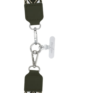 Green Jacquard Woven Phone Lanyard with Pouch