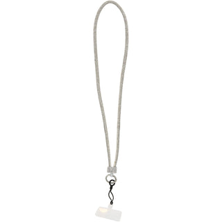White Crossbody Soft Gemmed Phone Lanyard