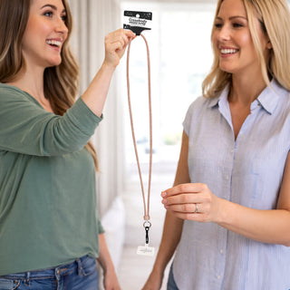 Champagne Crossbody Soft Gemmed Phone Lanyard