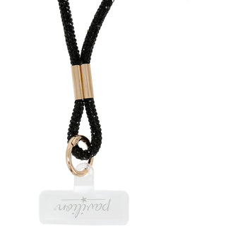 Black Wristlet Soft Gemmed Phone Wrist Strap