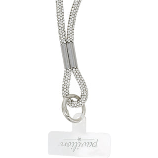 White Wristlet Soft Gemmed Phone Wrist Strap