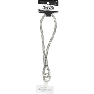 White Wristlet Soft Gemmed Phone Wrist Strap