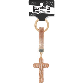 Cross Gemmed Bag Charm