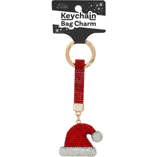 Santa Hat Gemmed Bag Charm