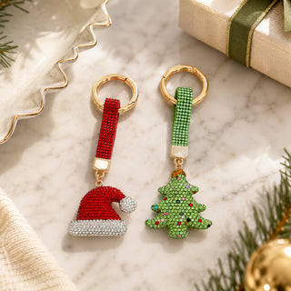 Santa Hat Gemmed Bag Charm