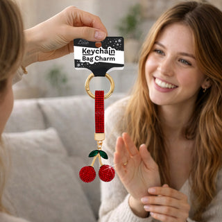 Cherry Gemmed Bag Charm