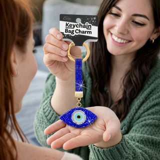 Evil Eye Gemmed Bag Charm