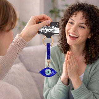 Evil Eye Gemmed Bag Charm