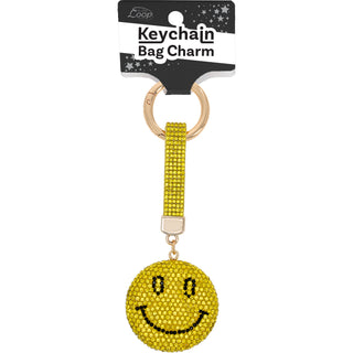 Smiley Gemmed Bag Charm