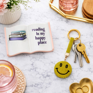 Smiley Gemmed Bag Charm