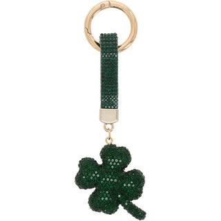 Lucky Clover Gemmed Bag Charm