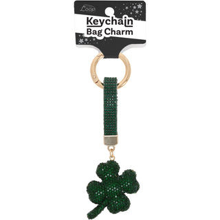 Lucky Clover Gemmed Bag Charm