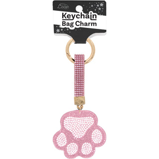 Pawprint Gemmed Bag Charm