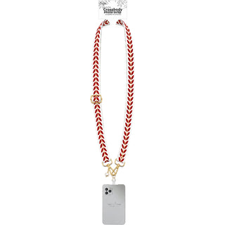 Red Embroidered Crossbody Phone Lanyard
