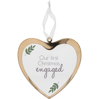 First Christmas Engaged 4.75" Glass Ornament