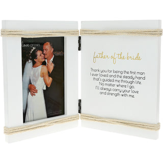 Father Of The Bride 5.5" x 7.5" Hinged Sentiment Frame (Holds a 4" x 6" Photo)