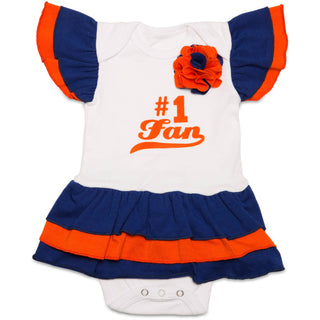 Blue & Orange #1 Fan Onesie Dress