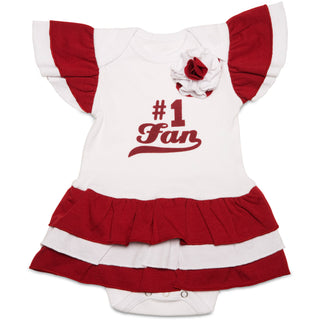 Maroon & White #1 Fan Onesie Dress