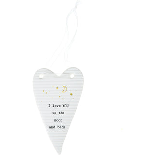 Moon & Back 4" Hanging Heart Plaque