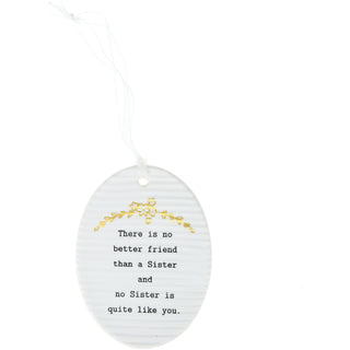 No Sister Like You 3.5" Hanging Oval Plaque