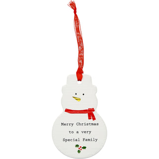 Special Family 3.75" Snowman Ornament