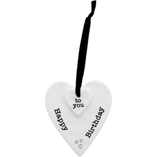 Happy Birthday 3" Ceramic Keepsake Heart Plaque