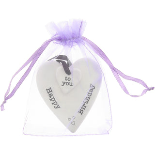 Happy Birthday 3" Ceramic Keepsake Heart Plaque