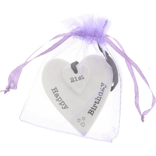 Happy 21st Birthday 3" Ceramic Keepsake Heart Plaque