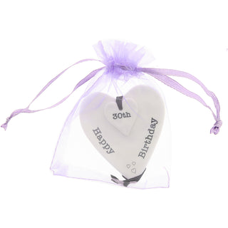 Happy 30th Birthday 3" Ceramic Keepsake Heart Plaque