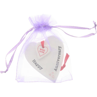 Happy Anniversary 3" Ceramic Keepsake Heart Plaque