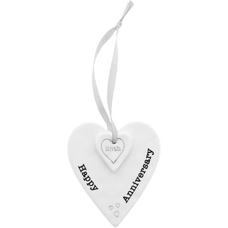 Happy 25th Anniversary 3" Ceramic Keepsake Heart Plaque