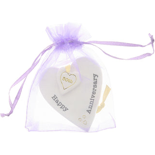 Happy 50th Anniversary 3" Ceramic Keepsake Heart Plaque