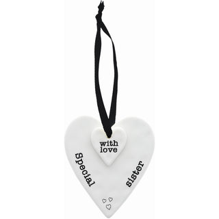 Special Sister  3" Ceramic Keepsake Heart Plaque