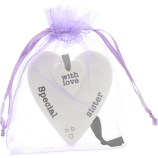 Special Sister  3" Ceramic Keepsake Heart Plaque