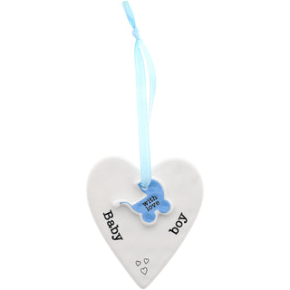 Baby Boy 3" Ceramic Keepsake Heart Plaque