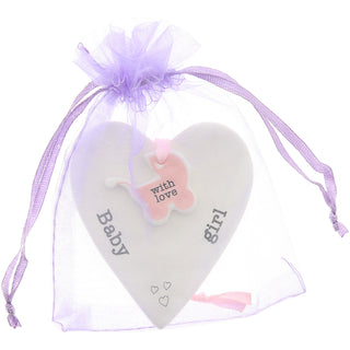 Baby Girl 3" Ceramic Keepsake Heart Plaque