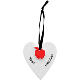 Best Teacher 3" Ceramic Keepsake Heart Plaque