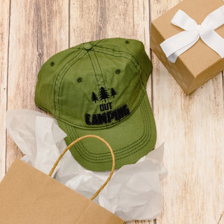 Out Camping Olive Adjustable Hat