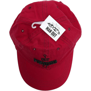 Out Fishing Red Adjustable Hat